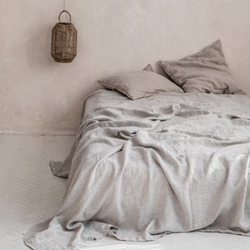 Pure Linen Bed Sheets 100% Stone Washed French Linen Solid Color